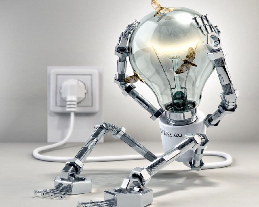 lâmpada robô e economia de energia
